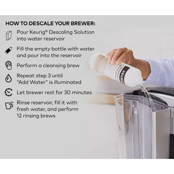 Keurig Descaling Solution -  14 Oz Maintain Your 2.0 and 1.0 Keurig Coffee At It - Picture 3 of 6